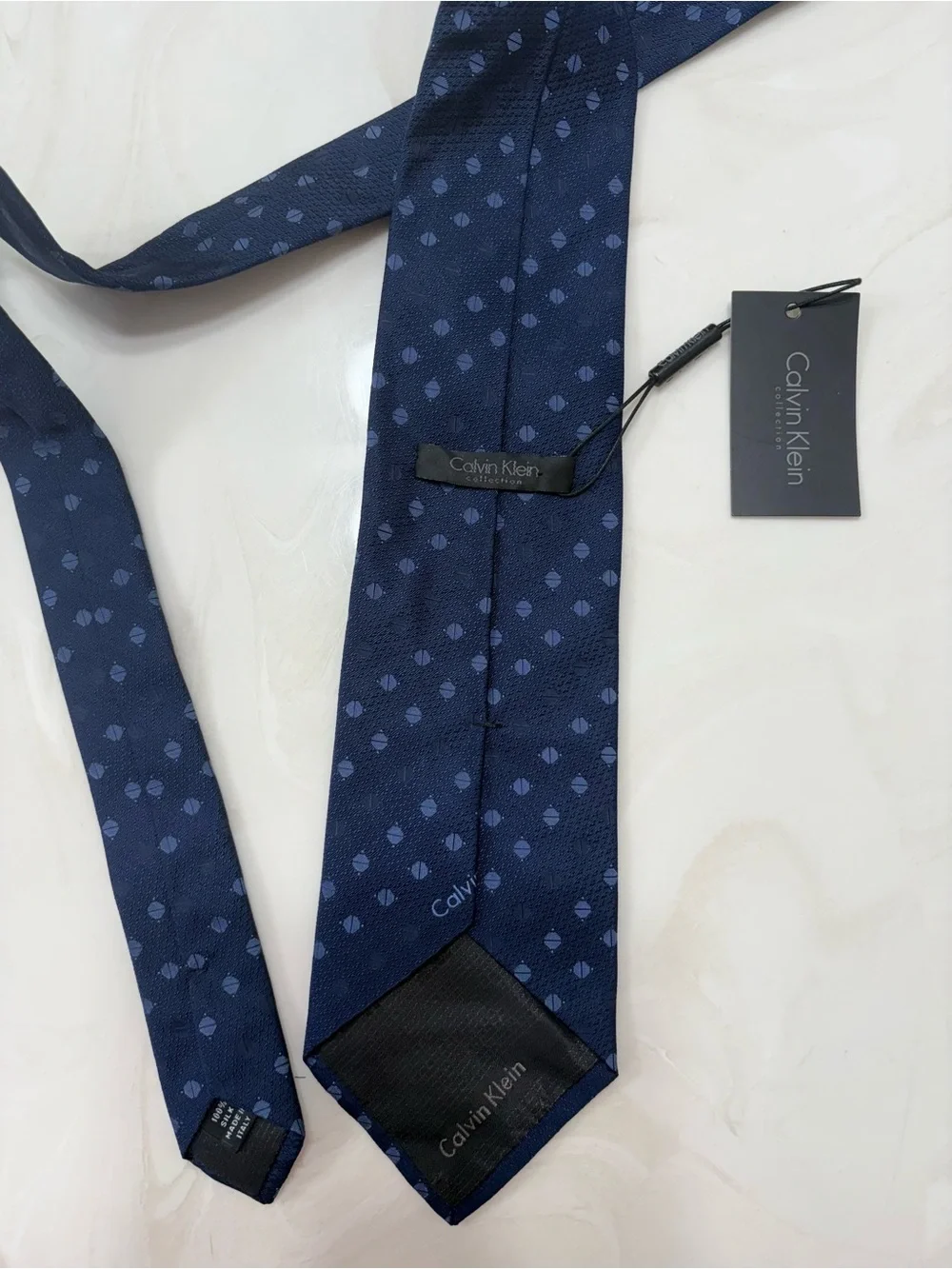 New with tag Calvin Klein Navy Blue Silk Tie